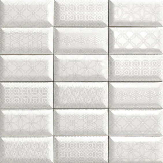  Carrelage mur Métro luxor white 10x20 biseauté - Réflex Boutique