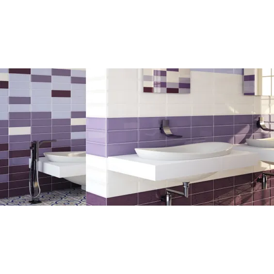  Carrelage mur Métro Colors purple 10x30 biseauté - Réflex Boutique