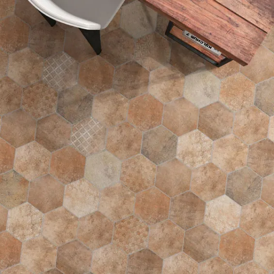  Carrelage sol hexagonal Tomette natural 22x25 cm - Réflex Boutique