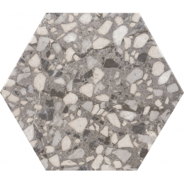 Carrelage sol hexagonal Terrazzo grey 23*23 cm