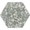 Carrelage sol hexagonal Terrazzo sage 23*23 cm