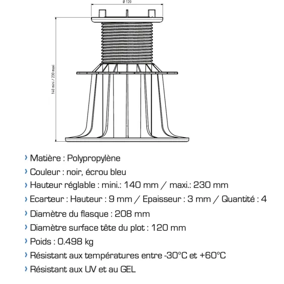  Plots HD Essentiel 140/230 mm ( 40 pièces) Jouplast - Réflex Boutique