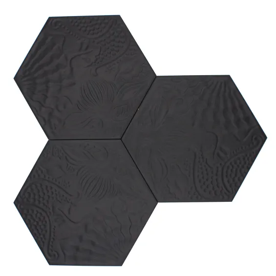  Carrelage sol hexagonal Gaudi hex Black 25x25 cm - Réflex Boutique