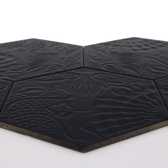  Carrelage sol hexagonal Gaudi hex Black 25x25 cm - Réflex Boutique