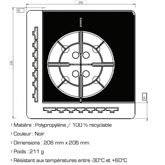  Plaque à dalle pour plots Essentiel (10 pièces) Jouplast - Réflex Boutique