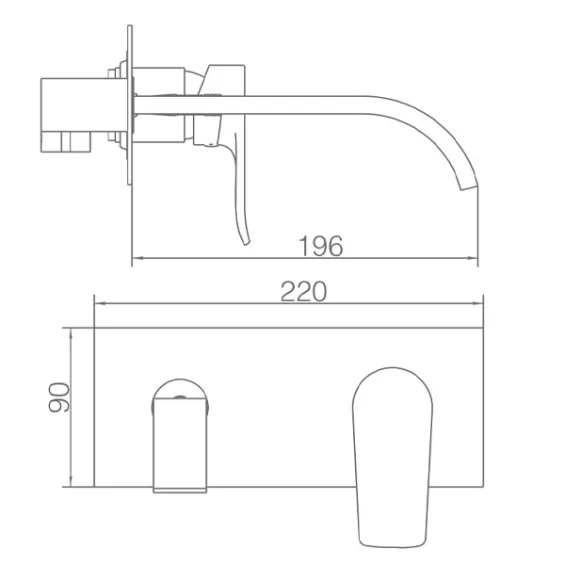  Mitigeur lavabo Encastré Maya chrome - Réflex Boutique