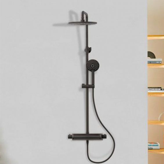 Colonne de Douche Rocket Noir Thermostatique Circle Réflex Boutique