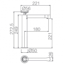 Mitigeur lavabo Circle haut noir mat