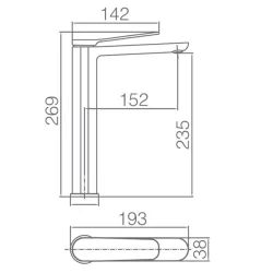 Mitigeur lavabo Duck haut blanc mat