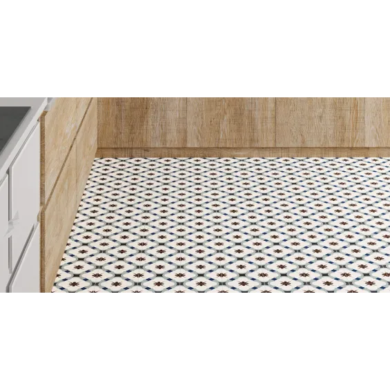  Carrelage sol effet carreaux de ciment Taco Vintage grace blue 16,5x16,5 cm - Réflex Boutique