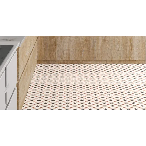  Carrelage sol effet carreaux de ciment Vintage grace beige 33,15x33,15 cm - Réflex Boutique