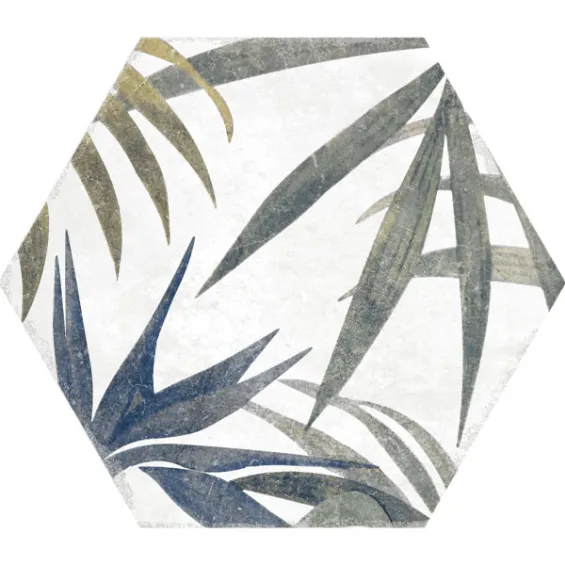  Carrelage sol et mur hexagonal Jungle decors aruba blanco 23x27 cm - Réflex Boutique