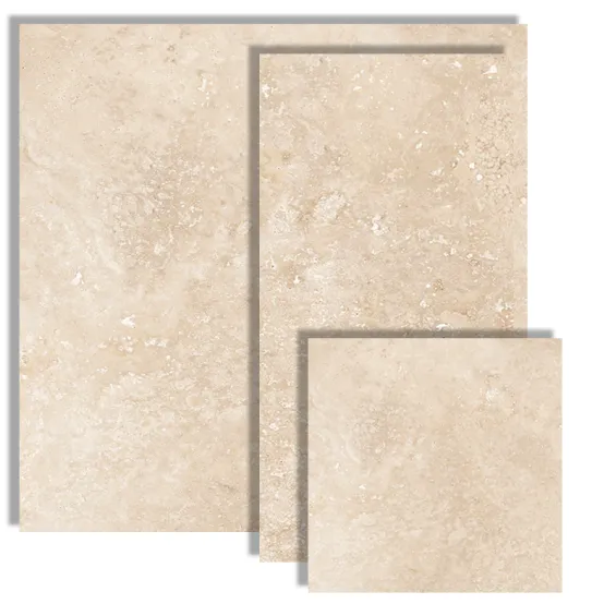  Carrelage sol extérieur effet pierre Etna travertin beige R11 multi-formats - Réflex Boutique