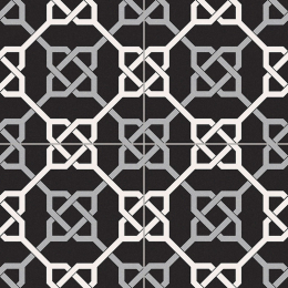 Carrelage sol effet carreaux de ciment Paris black 33,15x33,15 cm