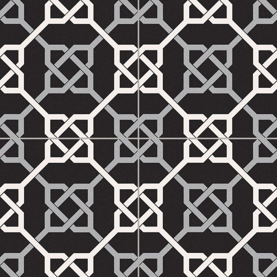 Carrelage sol effet carreaux de ciment Paris black 33,1533,15 cm
