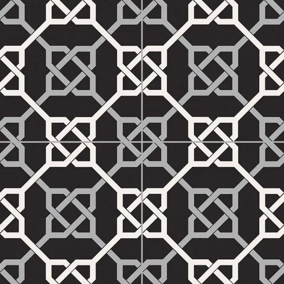  Carrelage sol effet carreaux de ciment Paris black 33,15x33,15 cm - Réflex Boutique