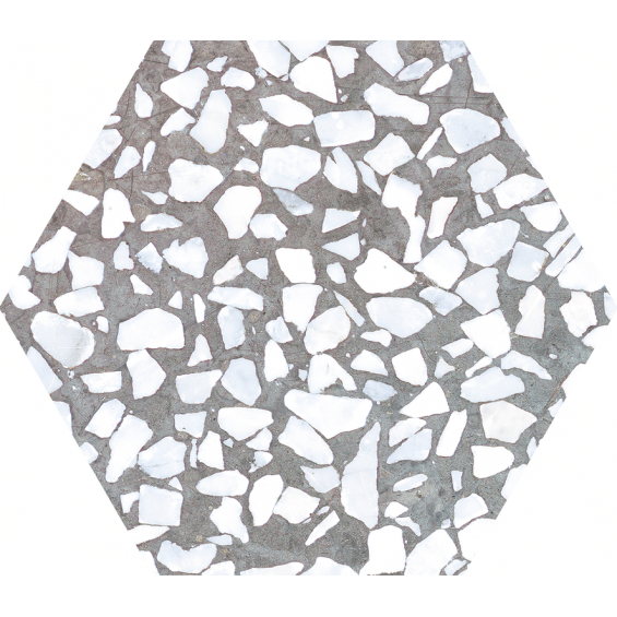 Carrelage sol hexagonal Terrazzo gris 2323 cm