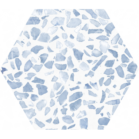 Carrelage sol hexagonal Terrazzo bleu 2323 cm
