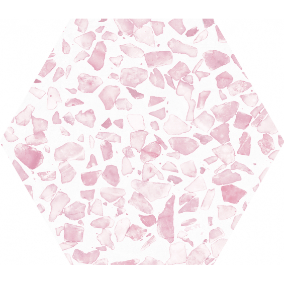 Carrelage sol hexagonal Terrazzo Pink 23x23 cm