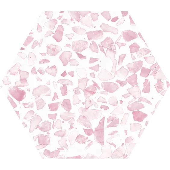  Carrelage sol hexagonal Terrazzo pink 23x23 cm - Réflex Boutique