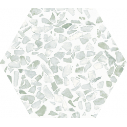 Carrelage sol hexagonal Terrazzo vert 23x23 cm