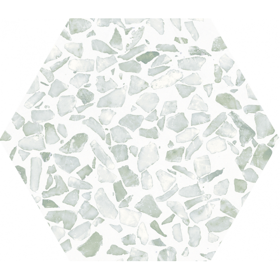 Carrelage sol hexagonal Terrazzo vert 2323 cm