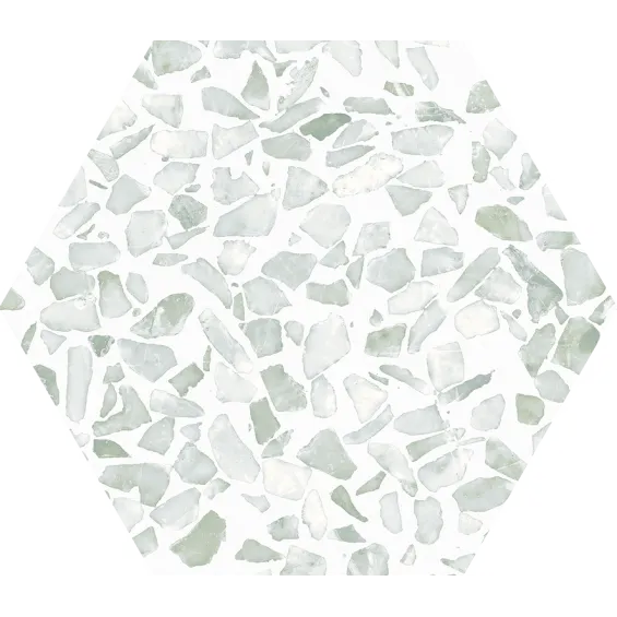  Carrelage sol hexagonal Terrazzo vert 23x23 cm - Réflex Boutique