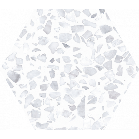 Carrelage sol hexagonal Terrazzo blanc 2323 cm