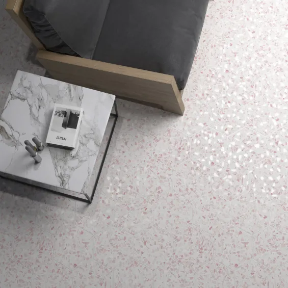  Carrelage sol hexagonal Terrazzo pink 23x23 cm - Réflex Boutique