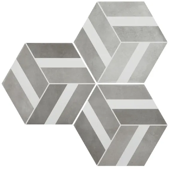  Carrelage sol hexagonal Arsenal Bari grey 23x27 cm - Réflex Boutique