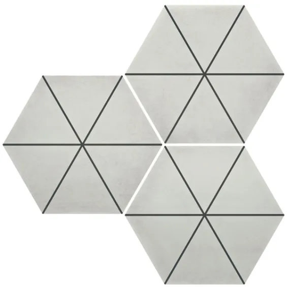  Carrelage sol hexagonal Arsenal Capri white 23x27 cm - Réflex Boutique