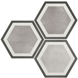 Carrelage sol hexagonal Arsenal Pisa grey 23x27 cm
