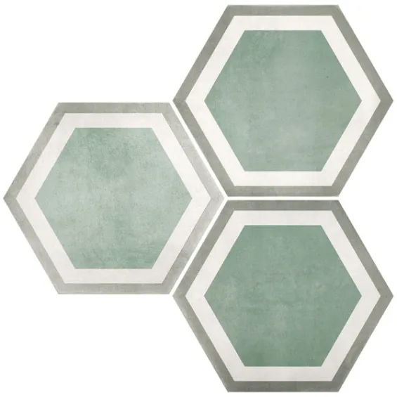  Carrelage sol hexagonal Arsenal Pisa aqua 23x27 cm - Réflex Boutique