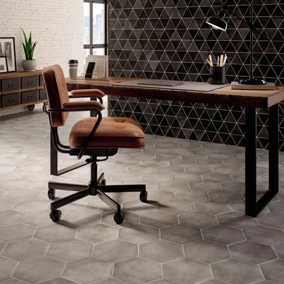  Carrelage sol hexagonal Arsenal grey 23x27 cm - Réflex Boutique