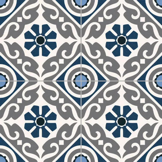  Carrelage sol effet carreaux de ciment Vintage musa blue 33,15x33,15 cm - Réflex Boutique