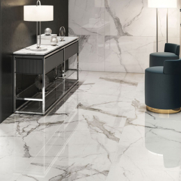 Carrelage sol et mur effet marbre brillant Hotel luxe poli 60*120 cm