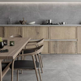 Carrelage sol effet pierre Volcania gris 32x62,5 cm