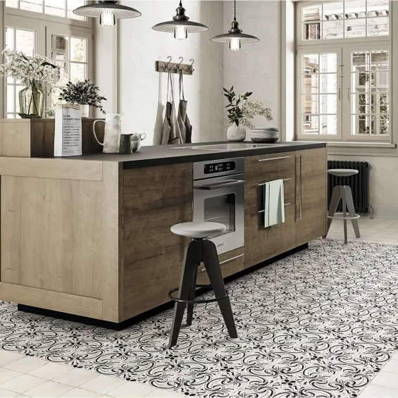 Carrelage sol effet carreaux de ciment Bayou Bianco 1515 cm