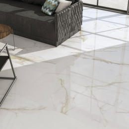 Carrelage sol et mur effet marbre brillant Hotel luxe Gold poli 60120 cm