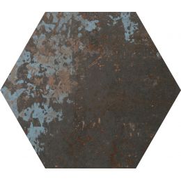 Carrelage sol hexagonal Lublin métal mix 22x25 cm