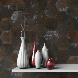 Carrelage sol hexagonal Lublin métal mix 2225 cm