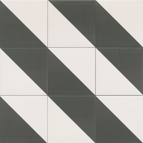 Carrelage sol effet carreaux de ciment Hercule Middle Black 20x20 cm