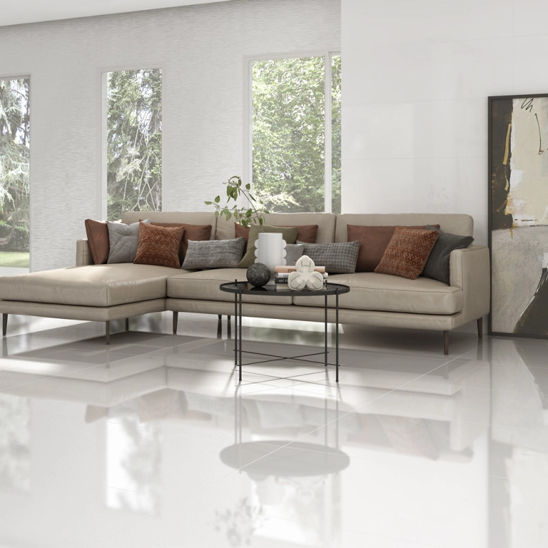 Carrelage sol poli First White 60x60 cm