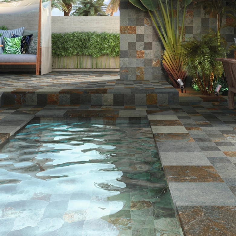 Carrelage sol extérieur effet pierre Pierre de Bali R9 30*60cm