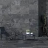 Carrelage sol extérieur effet pierre Pierre de Bali Black R11 30x60cm