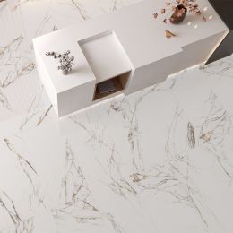 Carrelage sol et mur poli effet marbre Neptune white 60x120 cm