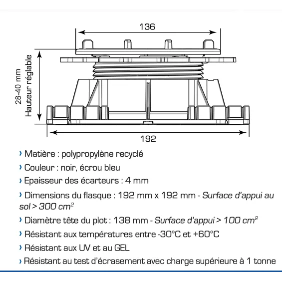  Plots Cleman 28/40 mm (20 pièces) Jouplast - Réflex Boutique