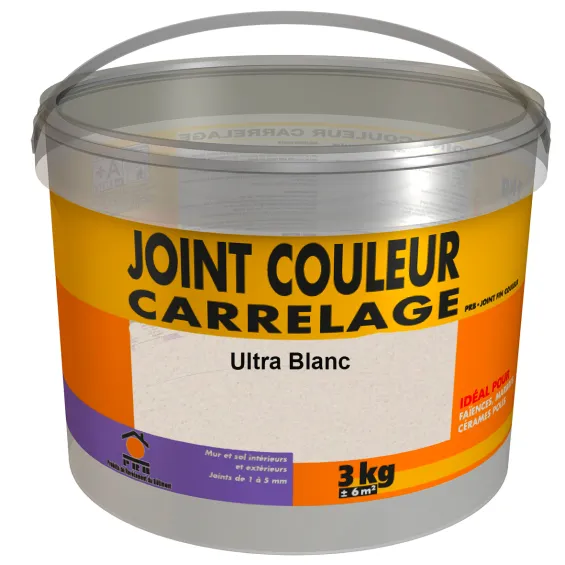 Joint fin blanc brillant carrelage 5kg - Réflex Boutique