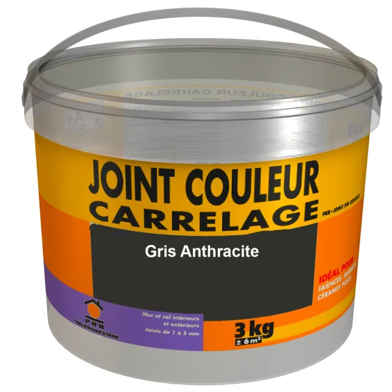 Joint fin gris anthracite carrelage 5kg - Réflex Boutique