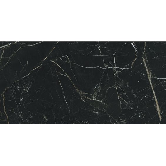 Carrelage sol et mur effet marbre Turqin Noir mat 60x120 cm
